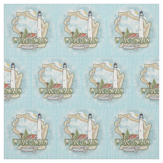 Wisconsin Lighthouse Fabric (Swatch)