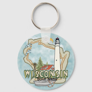 Wisconsin Lighthouse  Key Ring