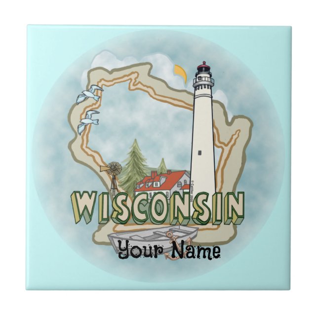 Wisconsin Lighthouse Tile (Front)