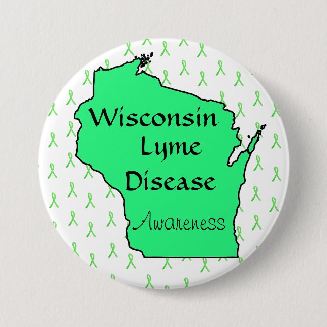 Wisconsin Lyme Disease Awareness Button (Front)