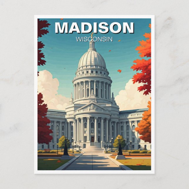 Wisconsin Madison State Capitol Postcard (Front)