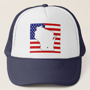 WISCONSIN MAP TRUCKER HAT