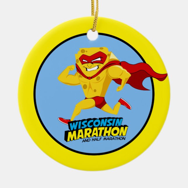 Wisconsin Marathon Post-Marathon Ceramic Tree Decoration (Front)