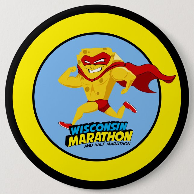 Wisconsin Marathon Race Day 6 Cm Round Badge (Front)