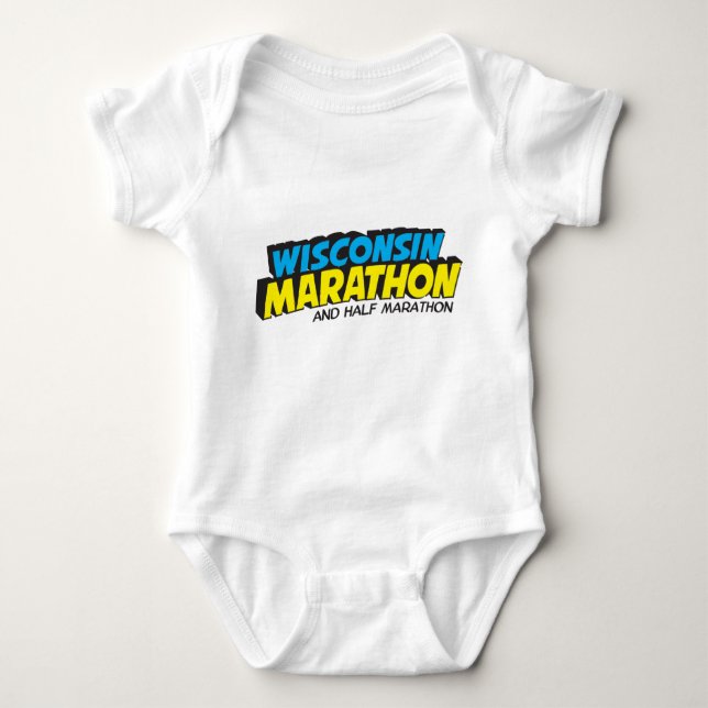 Wisconsin Marathon Race Day Baby Bodysuit (Front)