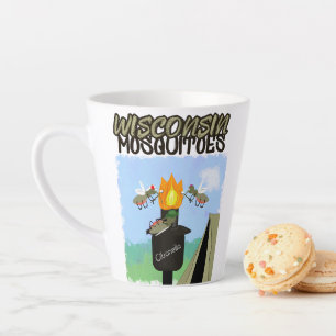 Wisconsin Mosquitoes Cartoon - Camping by Tiki Latte Mug