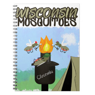Wisconsin Mosquitoes Cartoon - Camping by Tiki Notebook