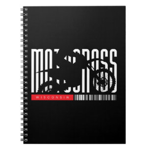 Wisconsin Motocross Motorcycle Silhouette Notebook