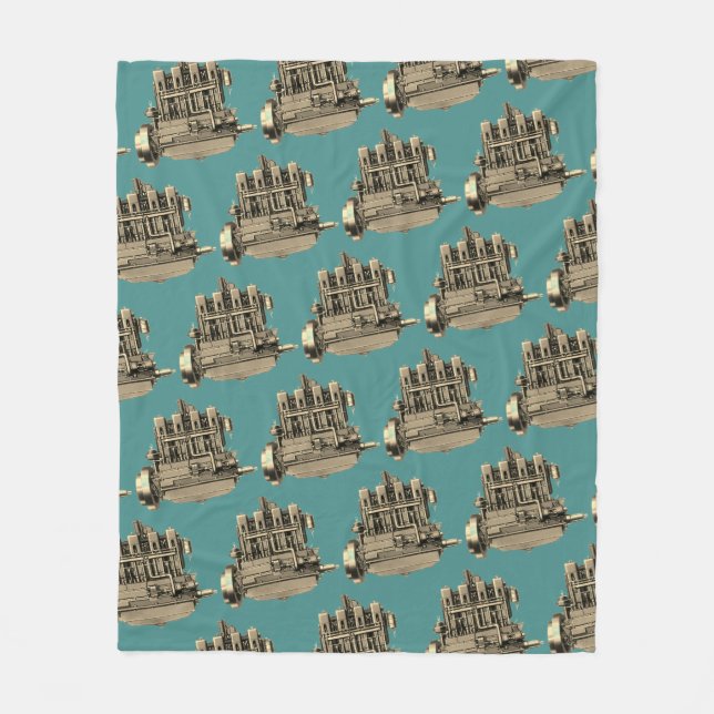 Wisconsin Motor Milwaukee Wisconsin Engine Early K Fleece Blanket (Front)