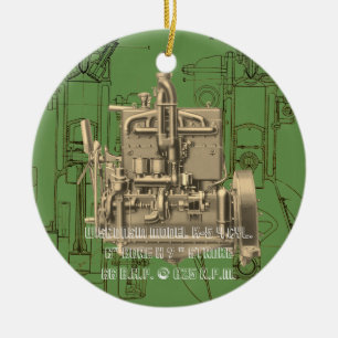 Wisconsin Motor Milwaukee Wisconsin gas engine  K Ceramic Ornament