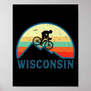 Wisconsin Mountain Biking Retro Wisconsin Mtb Mout Poster