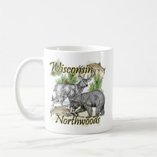 Wisconsin Northwoods Sportsman Hunting Fishing Mug