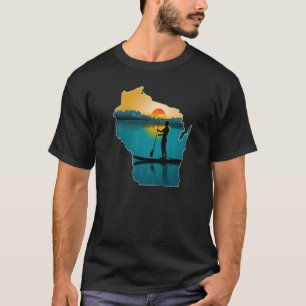 Wisconsin Paddleboarding Sunset   T-Shirt