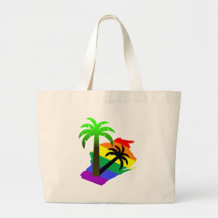Wisconsin Palm Tree Large Tote Bag