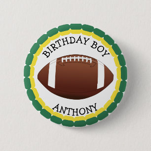Wisconsin Personalise Birthday Boy Football Button