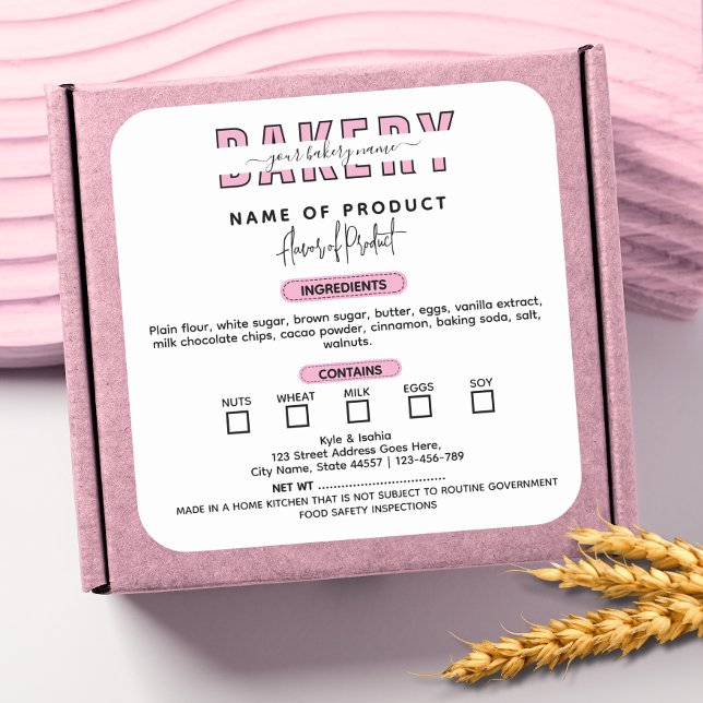 Wisconsin Pink Cottage Law Label Bakery Packaging (Creator Uploaded)