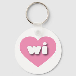 Wisconsin pink heart - I love wi Key Ring