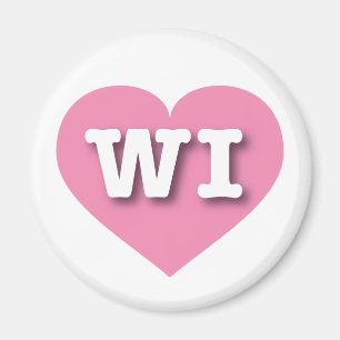 Wisconsin Pink Heart - I love WI Magnet