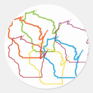 wisconsin pride blur classic round sticker