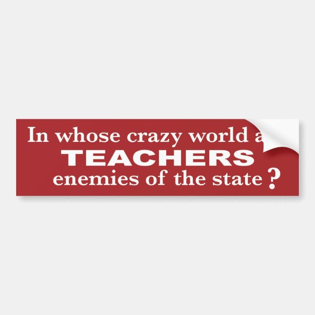 Wisconsin Pro-Teacher Sticker - Red (Front)