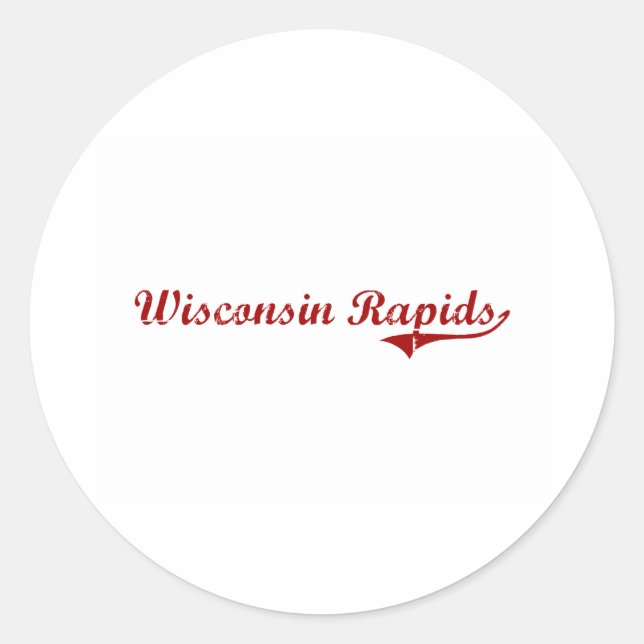 Wisconsin Rapids Wisconsin Classic Design Round Sticker (Front)