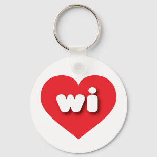 Wisconsin red heart - I love wi Key Ring