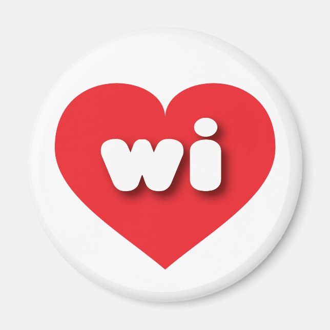 Wisconsin red heart - I love wi Magnet (Front)