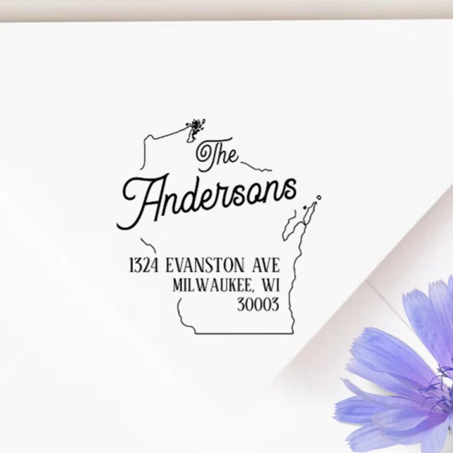 Wisconsin Return Address Stamp Self-Inking Rubber  (Creator Uploaded)