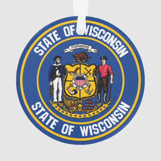 Wisconsin Round Emblem Ornament (Back)
