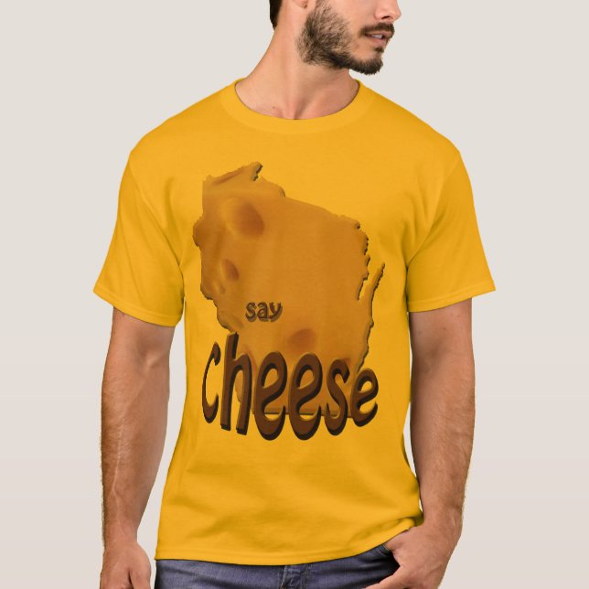 Wisconsin Say Cheese Mens Gold T-shirt (Front)