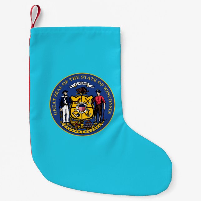 Wisconsin seal, American state seal Small Christmas Stocking (Front)