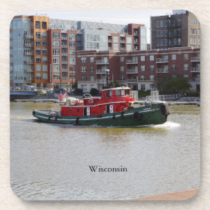 Wisconsin set of 6 plastic coasters