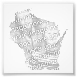Wisconsin Shape Framed Photo Print