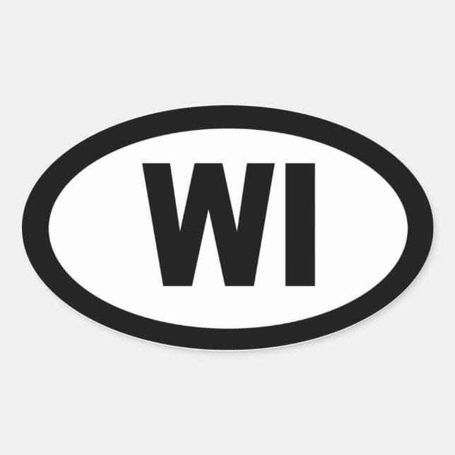 Wisconsin - sheet of 4 oval car stickers (Front)
