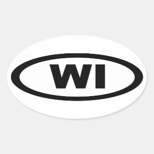 Wisconsin - sheet of 4 oval car stickers