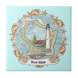 Wisconsin Shells Lighthouse Tile