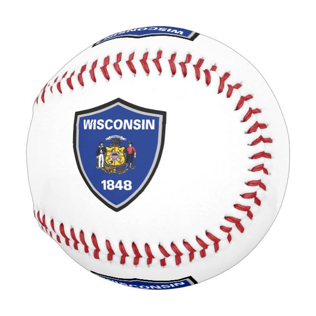 Wisconsin shield flag baseball (Front Right)