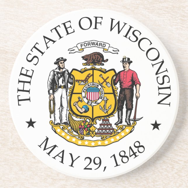 Wisconsin sign coaster (Front)