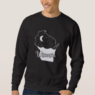 Wisconsin Skyline in Map Outline USA Sweatshirt