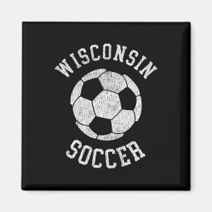 Wisconsin Soccer Retro Distressed 90's Vintage  Magnet