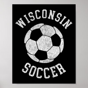 Wisconsin Soccer Retro Distressed 90's Vintage Poster