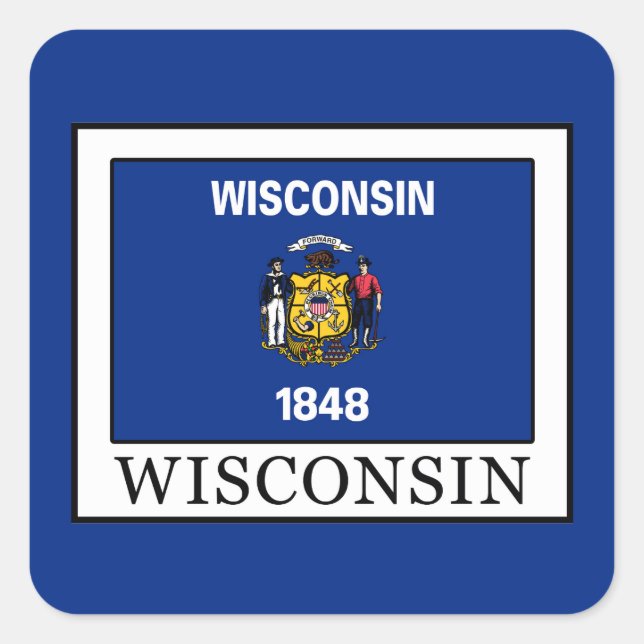 Wisconsin Square Sticker (Front)