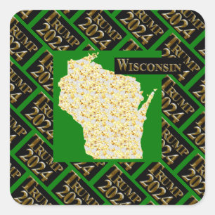 WISCONSIN  SQUARE STICKER
