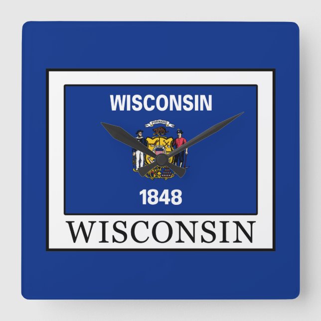 Wisconsin Square Wall Clock (Front)