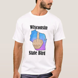Wisconsin state bird t-shirt middle finger colour