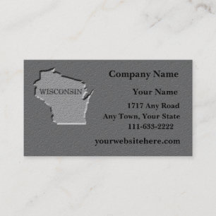 Wisconsin State Business card carved stone look