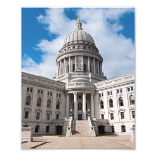 Wisconsin State Capitol Building and Entrance Photo Print