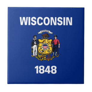 Wisconsin State Flag Ceramic Tile