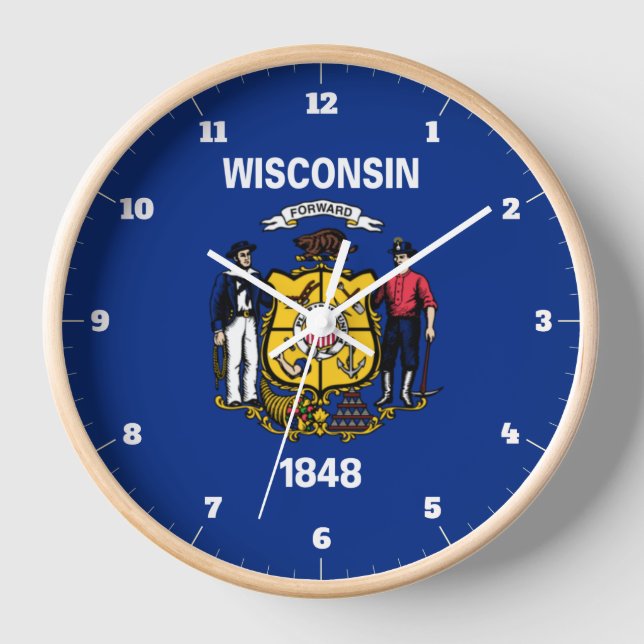 WISCONSIN STATE FLAG CLOCK (Front)