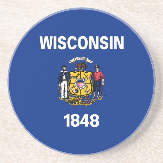 Wisconsin State Flag Coaster (Front)